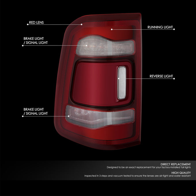 Factory Style Left Side Taillight Assembly<br>19-24 Ram 1500