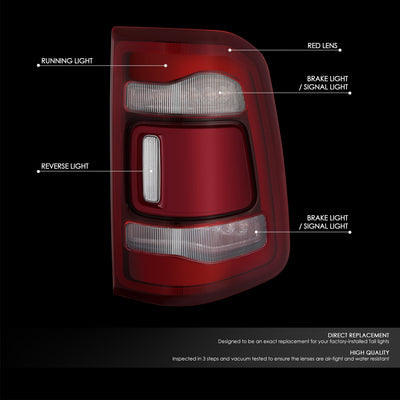 Factory Style Right Side Taillight Assembly<br>19-24 Ram 1500