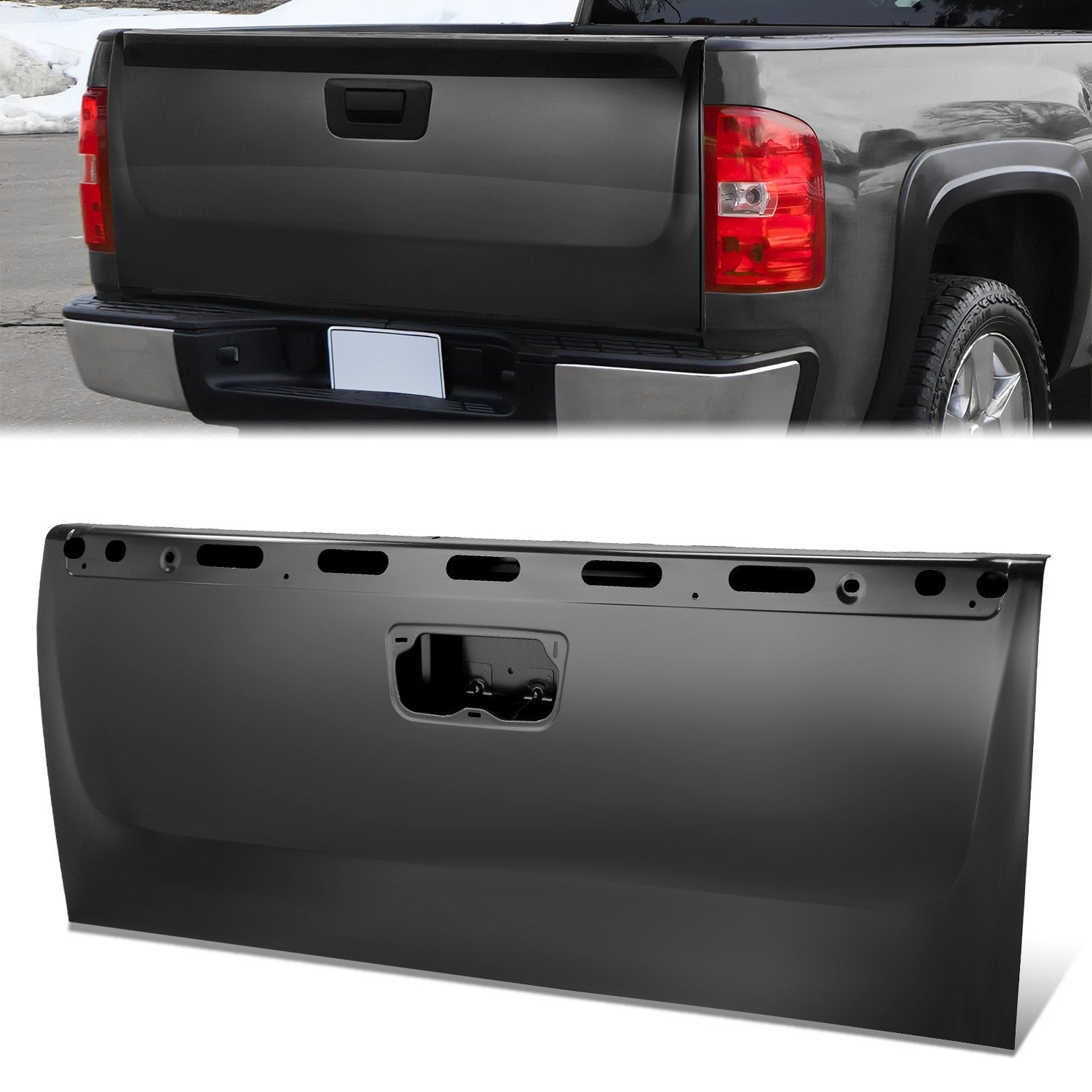 Factory Style Black Rear Tailgate Shell <br>07-14 Silverado Sierra 1500 2500 3500HD