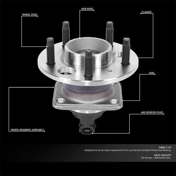 Rear Wheel Hub & Bearing Assembly<br>14-16 Chevy Impala Limited, 97-08 Pontiac Grand Prix