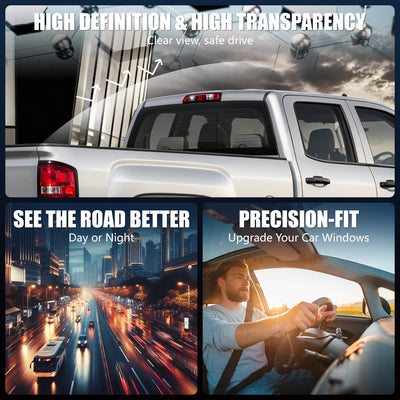 Tinted Rear Back Stationary Window Tempered Glass<br>14-19 Chevy Silverado GMC Sierra 1500 2500 3500 HD