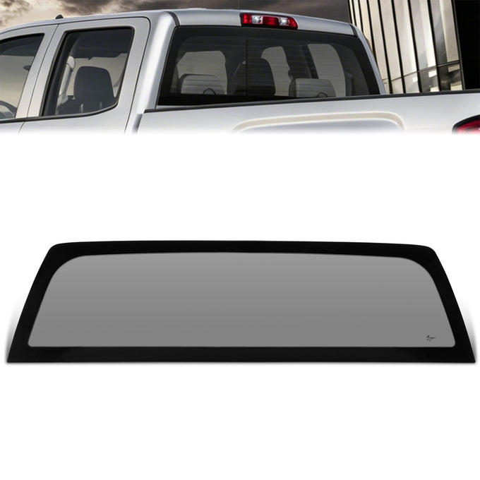 Tinted Rear Back Stationary Window Tempered Glass<br>14-19 Chevy Silverado GMC Sierra 1500 2500 3500 HD