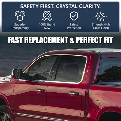 Front Driver Left Door Window Tempered Glass<br>19-26 Ram 1500