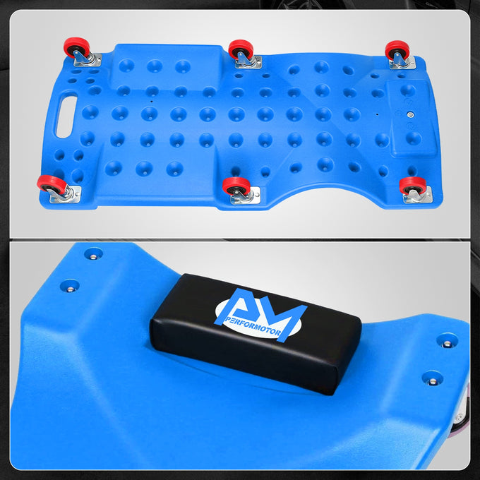 Portable Rolling Car Creeper with Headrest <br> Dimensions (in.): 36 x 17 x 4.25