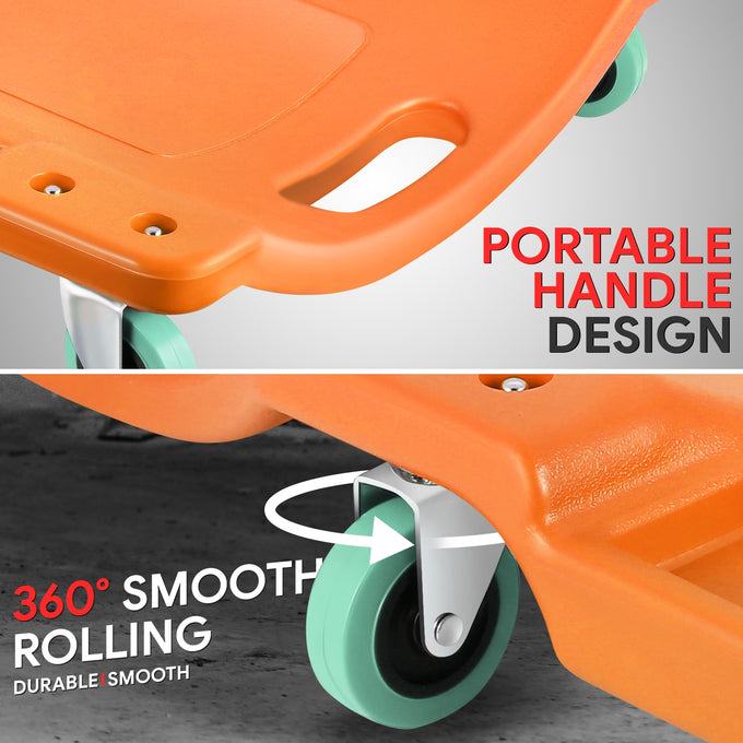 Portable Rolling Plastic Creeper W/Headrest <br> Dimension: 40 in. L X 17 in. W