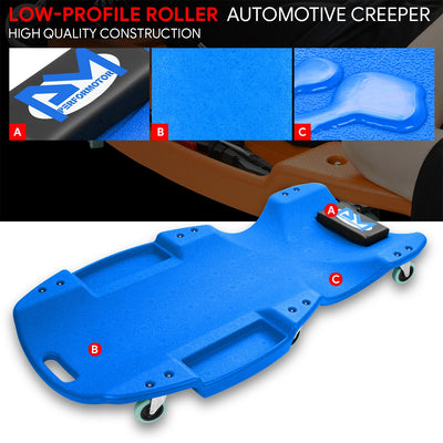 Portable Rolling Car Creeper w/Headrest <br> Oversall Dimension: 48 in. L X 23.6 W