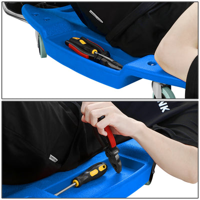 Portable Rolling Car Creeper w/Headrest <br> Oversall Dimension: 48 in. L X 23.6 W