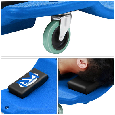 Portable Rolling Car Creeper w/Headrest <br> Oversall Dimension: 48 in. L X 23.6 W