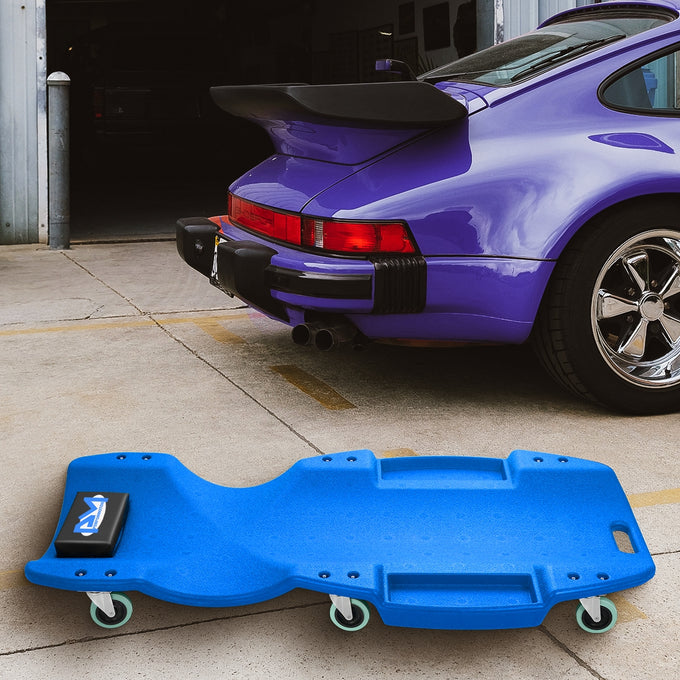 Portable Rolling Car Creeper w/Headrest <br> Oversall Dimension: 48 in. L X 23.6 W