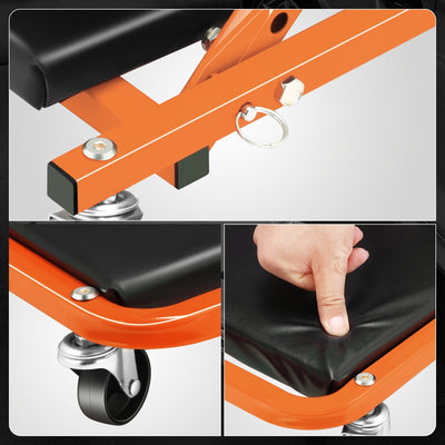 36in. 2-in-1 Folding Rolling Car Creeper <br> Dimension (in.): 36 L X 17.32 W X 4.72 H