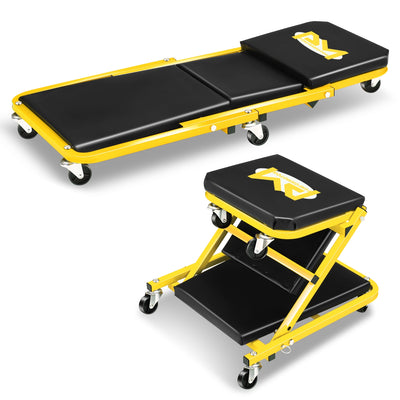 36in. 2-in-1 Folding Rolling Car Creeper <br> Dimension (in.): 36 L X 17.32 W X 4.72 H