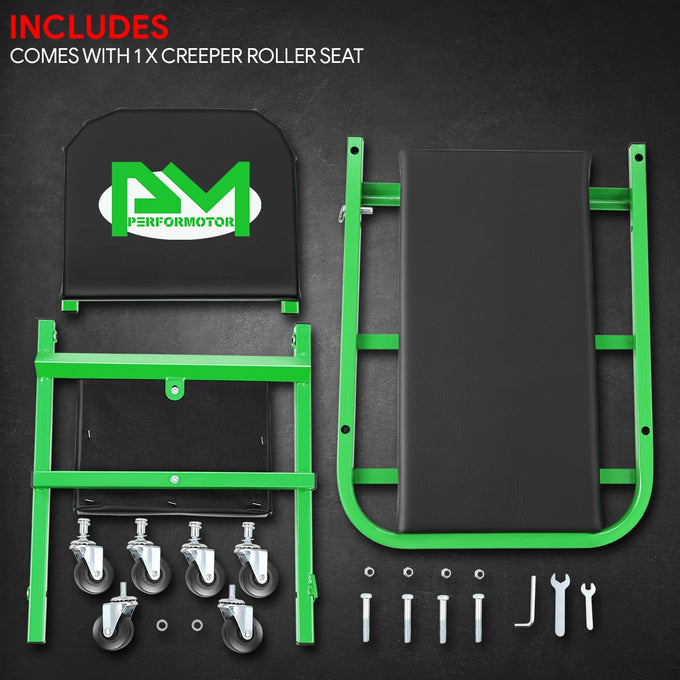40in. 2-in-1 Folding Rolling Car Creeper <br> Dimension (in.): 40 L X 17.32 W X 4.72 H