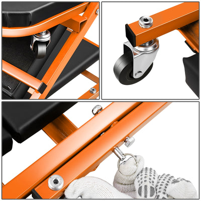 40in. 2-in-1 Folding Rolling Car Creeper <br> Dimension (in.): 40 L X 17.32 W X 4.72 H