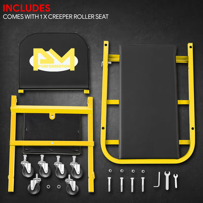 40in. 2-in-1 Folding Rolling Car Creeper <br> Dimension (in.): 40 L X 17.32 W X 4.72 H