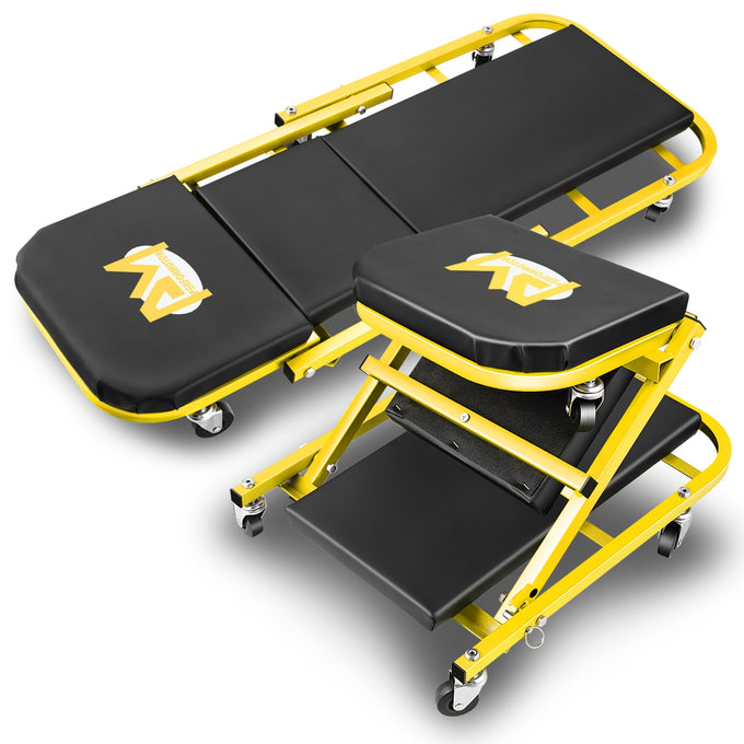 40in. 2-in-1 Folding Rolling Car Creeper <br> Dimension (in.): 40 L X 17.32 W X 4.72 H
