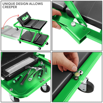 48in. 2-in-1 Folding Rolling Car Creeper <br> Dimension (in.): 48 L X 17.97 W X 5.9 H