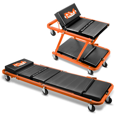 48in. 2-in-1 Folding Rolling Car Creeper <br> Dimension (in.): 48 L X 17.97 W X 5.9 H
