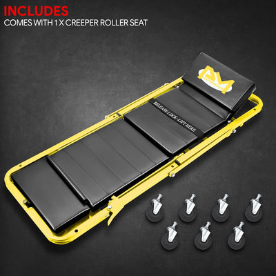 48in. 2-in-1 Folding Rolling Car Creeper <br> Dimension (in.): 48 L X 17.97 W X 5.9 H