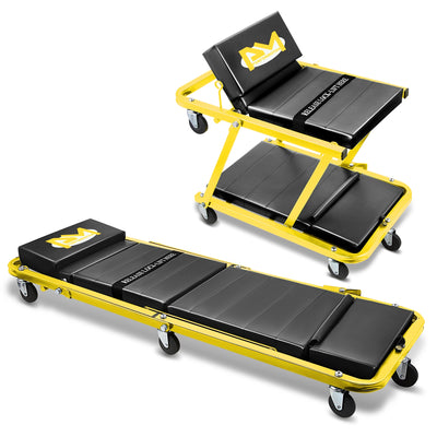 48in. 2-in-1 Folding Rolling Car Creeper <br> Dimension (in.): 48 L X 17.97 W X 5.9 H