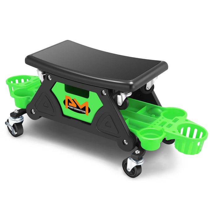 Multifunction Mechanic Rolling Stool W/Tool tray <br> Overall Dimension: 25-1/2 in. L x 13 in. H x 12 in. W
