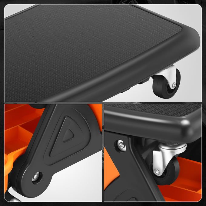 Multifunction Mechanic Rolling Stool W/Tool tray <br> Overall Dimension: 25-1/2 in. L x 13 in. H x 12 in. W