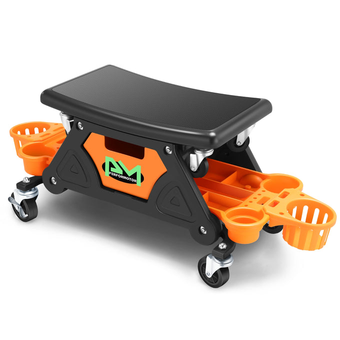 Multifunction Mechanic Rolling Stool W/Tool tray <br> Overall Dimension: 25-1/2 in. L x 13 in. H x 12 in. W
