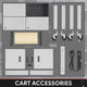 Adjustable Rolling Storage Cart w/Cabinet & Power <br> Dimension (in.): 30.8 L X 18 W X 42 H
