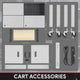 Adjustable Rolling Storage Cart w/Cabinet & Power <br> Dimension (in.): 30.8 L X 18 W X 42 H