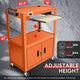 Adjustable Rolling Storage Cart w/Cabinet & Power <br> Dimension (in.): 30.8 L X 18 W X 42 H