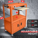 Adjustable Rolling Storage Cart w/Cabinet & Power <br> Dimension (in.): 30.8 L X 18 W X 42 H
