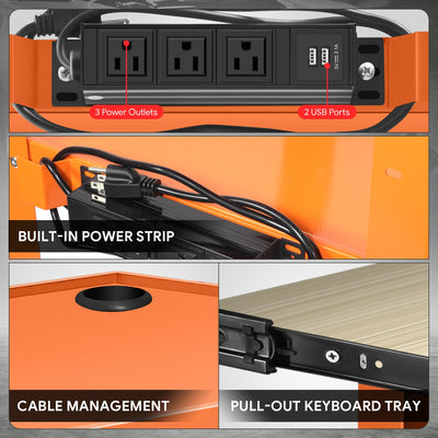 Adjustable Rolling Storage Cart w/Cabinet & Power <br> Dimension (in.): 30.8 L X 18 W X 42 H