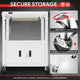Adjustable Rolling Storage Cart w/Cabinet & Power <br> Dimension (in.): 30.8 L X 18 W X 42 H