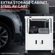 Adjustable Rolling Storage Cart w/Cabinet & Power <br> Dimension (in.): 30.8 L X 18 W X 42 H