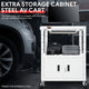 Adjustable Rolling Storage Cart w/Cabinet & Power <br> Dimension (in.): 30.8 L X 18 W X 42 H