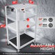 3-Tier Adjustable Rolling Steel AV Cart w/Power <br> DImension: 25 in. L X 18 in. W X 42 in. H