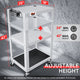 3-Tier Adjustable Rolling Steel AV Cart w/Power <br> DImension: 25 in. L X 18 in. W X 42 in. H