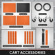 3-Tier Adjustable Rolling Steel AV Cart w/Power <br> DImension: 25 in. L X 18 in. W X 42 in. H