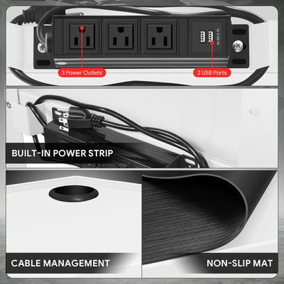 3-Tier Adjustable Rolling Steel AV Cart w/Power <br> DImension: 25 in. L X 18 in. W X 42 in. H