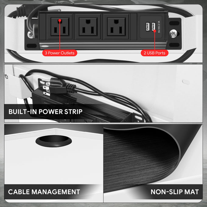 3-Tier Adjustable Rolling Steel AV Cart w/Power <br> DImension: 25 in. L X 18 in. W X 42 in. H