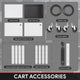 3-Tier Adjustable Rolling Steel AV Cart w/Power <br> DImension: 25 in. L X 18 in. W X 42 in. H