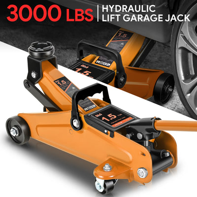 1.5 Ton Hydraulic Trolley Floor Jack <br> Lifting Range From 5.3 in. to 12 in.