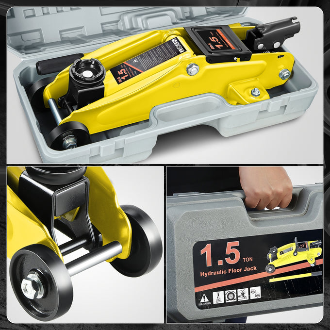 1.5 Ton Hydraulic Trolley Floor Jack <br> Lifting Range From 5.3 in. to 12 in.
