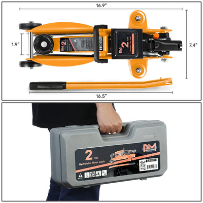 2 Ton Hydraulic Trolley Floor Jack <br> Lifting Range From 5.1 in. to 13 in.