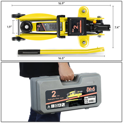 2 Ton Hydraulic Trolley Floor Jack <br> Lifting Range From 5.1 in. to 13 in.