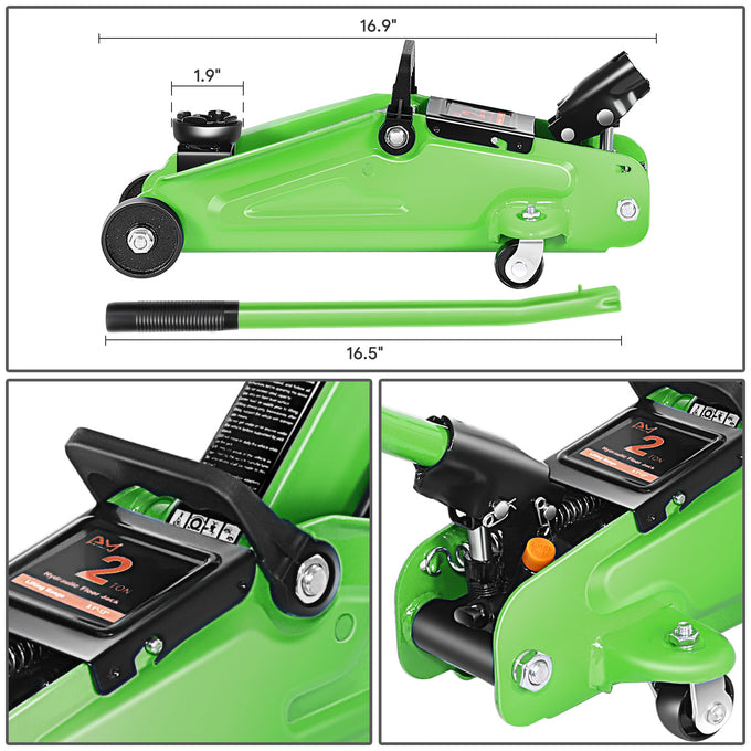 2 Ton Hydraulic Trolley Floor Jack <br> Adjustable Height (in.): 11 to 17