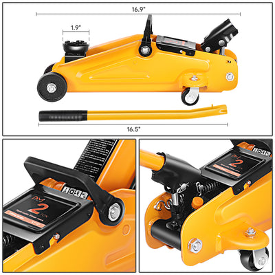 2 Ton Hydraulic Trolley Floor Jack <br> Adjustable Height (in.): 11 to 17