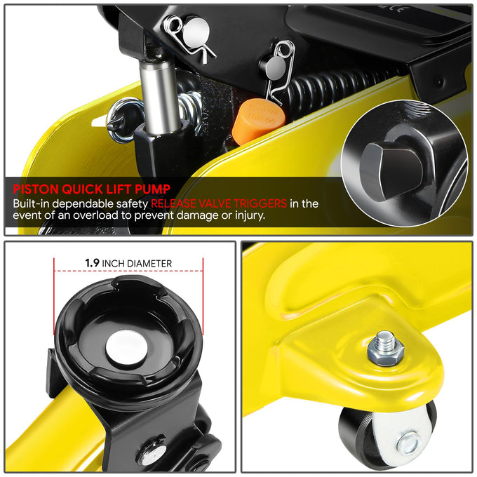 2 Ton Hydraulic Trolley Floor Jack <br> Adjustable Height (in.): 11 to 17