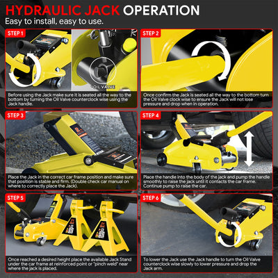 2 Ton Hydraulic Trolley Floor Jack <br> Adjustable Height (in.): 11 to 17