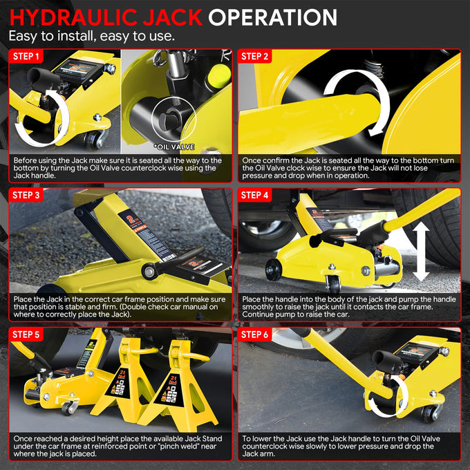 2 Ton Hydraulic Trolley Floor Jack <br> Adjustable Height (in.): 11 to 17