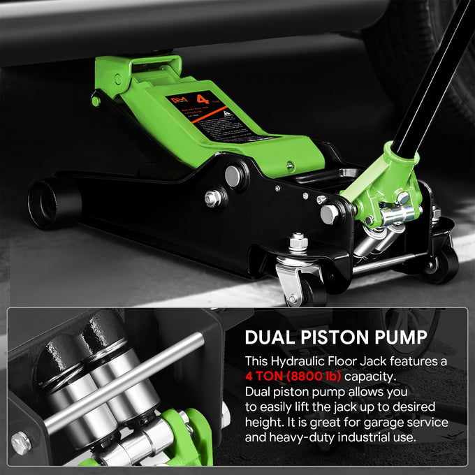 4 Ton Hydraulic Trolley Floor Jack <br> Adjustable Height (in.): 4.5 To 20